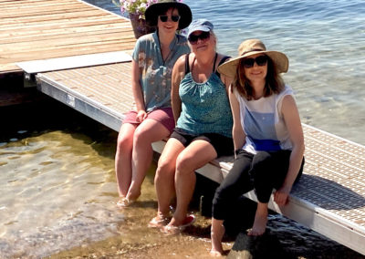 AmpliFi fun at the lake, Tierney, Nancy and Karen